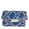 borsa denim scuro catena acciaio