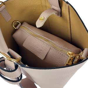 Borsa a mano pelle cestello rosa interno