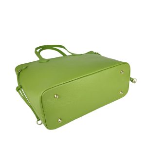 borsa shopper pelle lime fondo