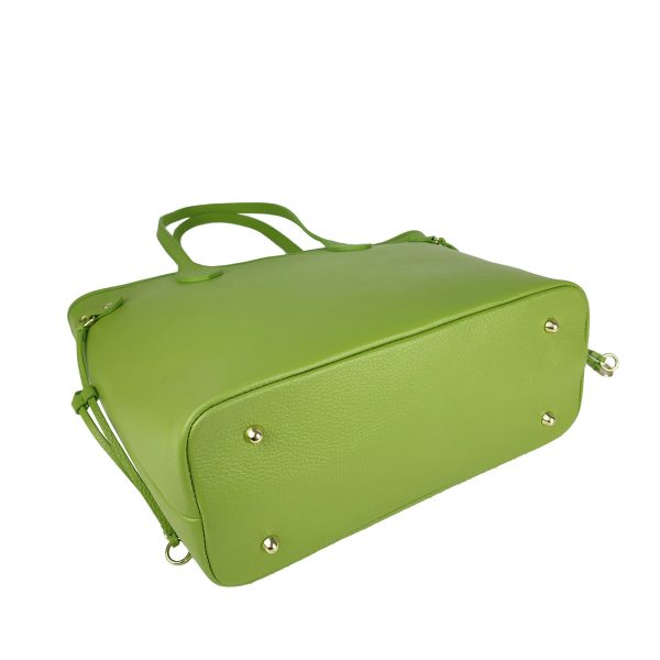 borsa shopper pelle lime fondo