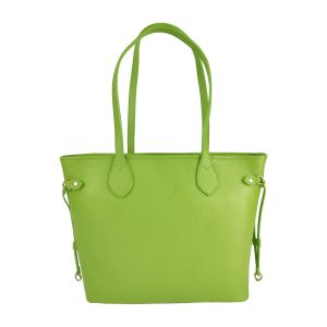 borsa shopper pelle verde lime