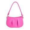 borsa a spalla pelle pieghe rosa