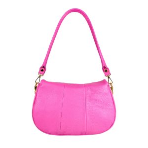 borsa a spalla pelle pieghe rosa retro