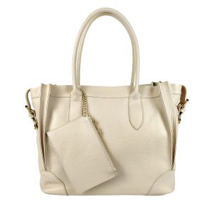 borsa shopper pelle panna