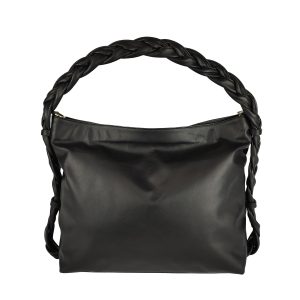 borsa a spalla pelle manico intrecciato nero
