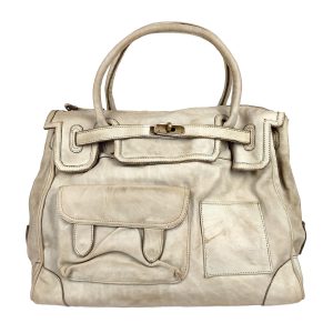 borsa a mano pelle beige