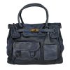 borsa a mano pelle blu