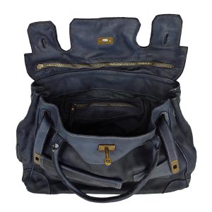 borsa a mano pelle blu