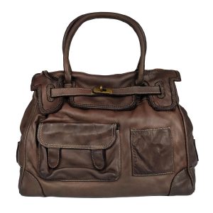 borsa a mano pelle testa di moro