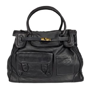 borsa a mano pelle nero