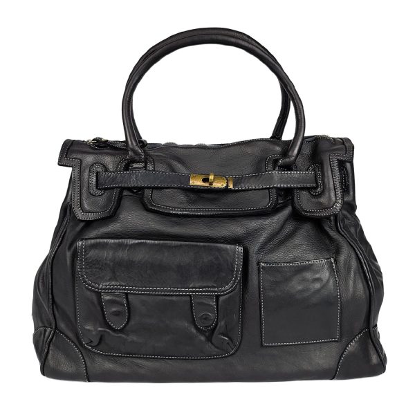 borsa a mano pelle nero