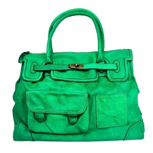 borsa a mano pelle verde