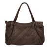 borsa a spalla pelle intrecciata testa di moro