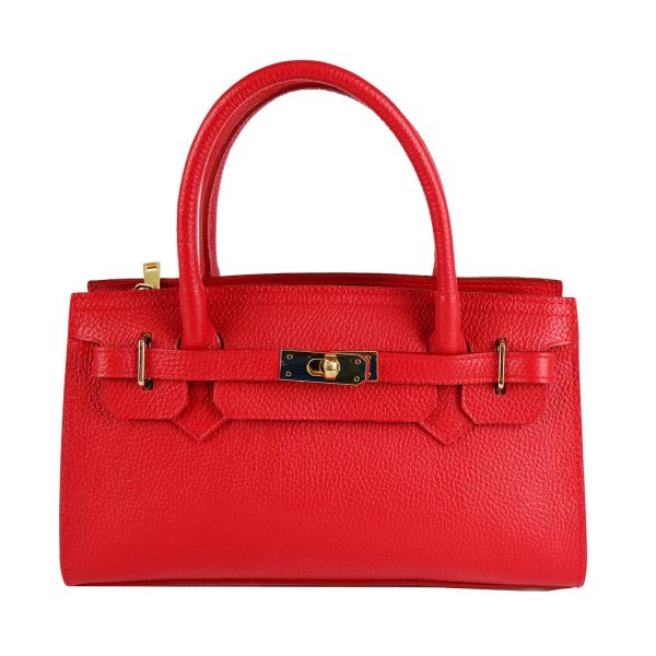 borsa a mano pelle rosso