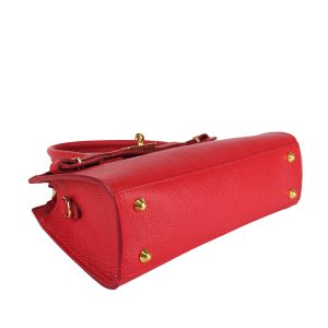 borsa a mano pelle rosso fondo
