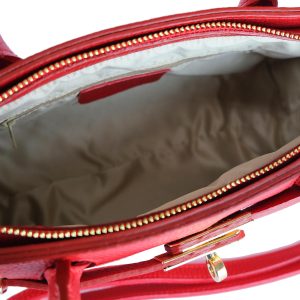 borsa a mano pelle rosso interno