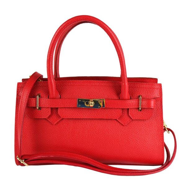 borsa a mano pelle rosso tracolla