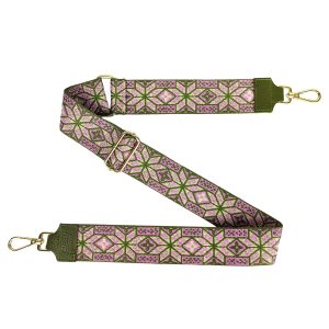 tracolla disegno geometrico verde rosa