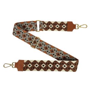 tracolla zigzag rombi marrone