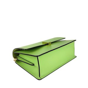 borsa a mano pelle verde fondo