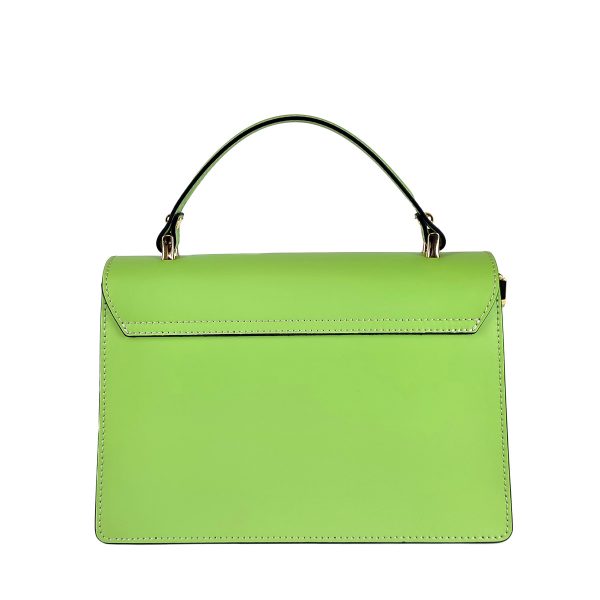 borsa a mano pelle verde retro