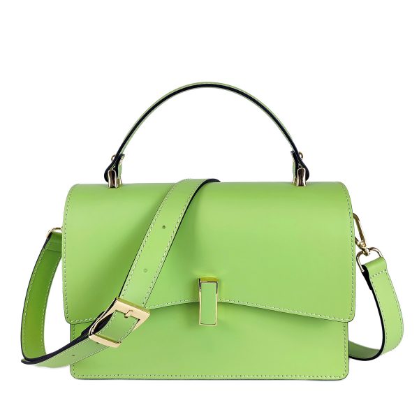 borsa a mano pelle verde tracolla