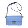 borsa tracolla pelle azzurro