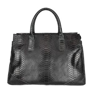 borsa a mano pelle rettile nero