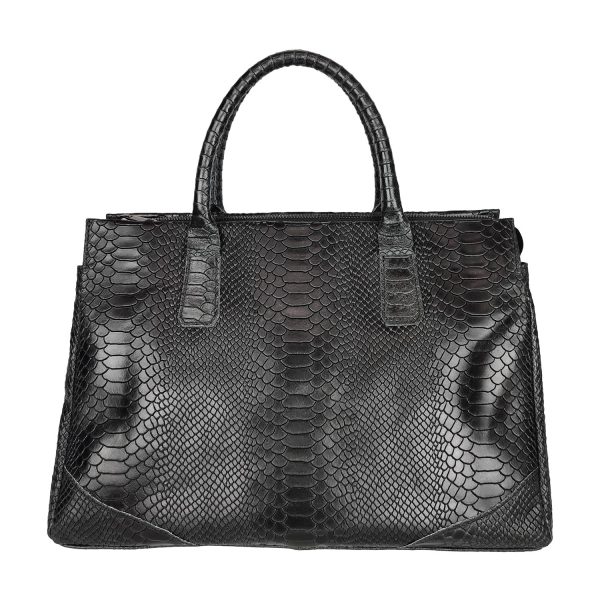 borsa a mano pelle rettile nero