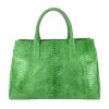 borsa a mano pelle rettile verde