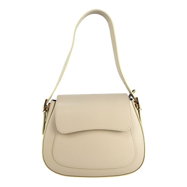 borsa a spalla pelle panna