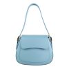 borsa a spalla pelle azzurro