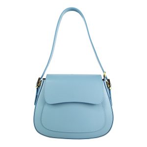 borsa a spalla pelle azzurro