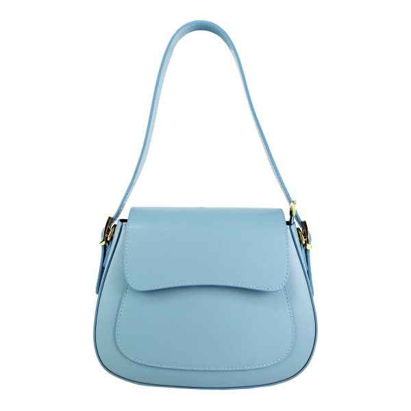 borsa a spalla pelle azzurro