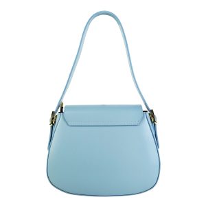 borsa a spalla pelle azzurro