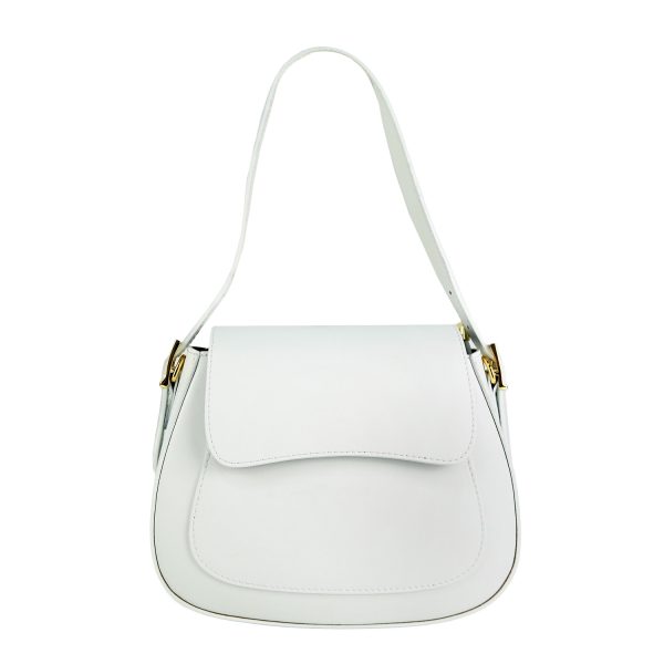 borsa a spalla pelle bianco