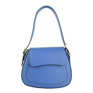 borsa a spalla pelle blu