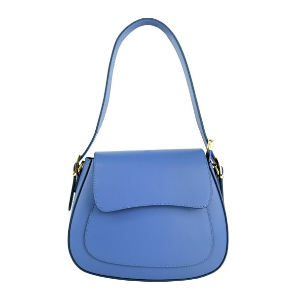 borsa a spalla pelle blu