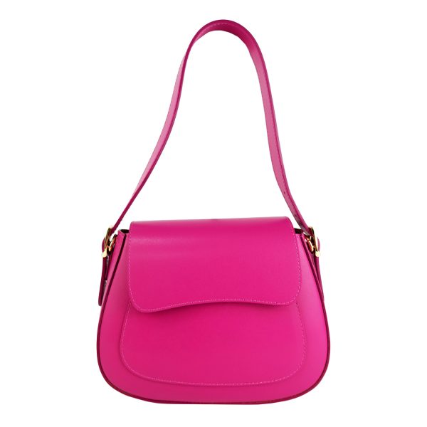 borsa a spalla pelle fuchsia