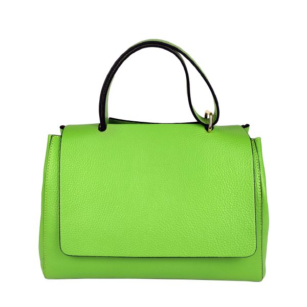borsa a mano pelle verde lime