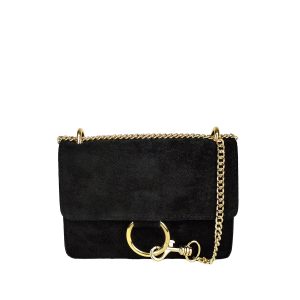 borsa a tracolla scamosciato nero
