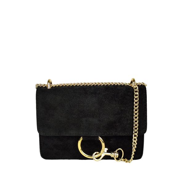 borsa a tracolla scamosciato nero