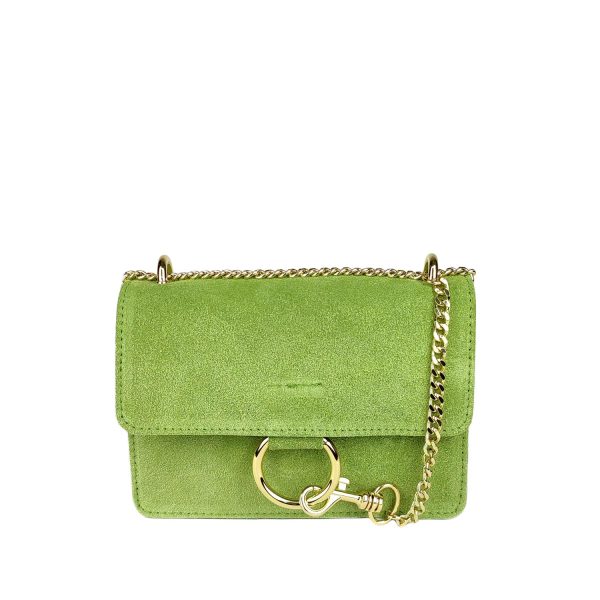 borsa a tracolla scamosciato verde
