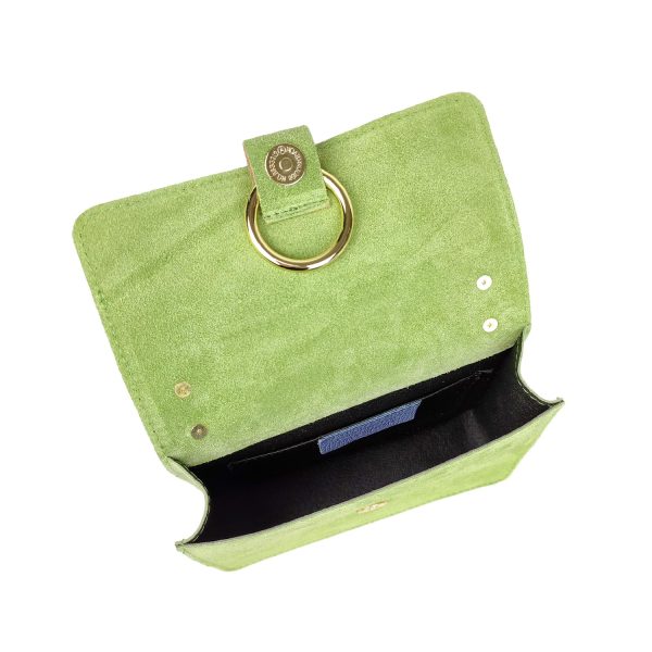 borsa a tracolla scamosciato verde