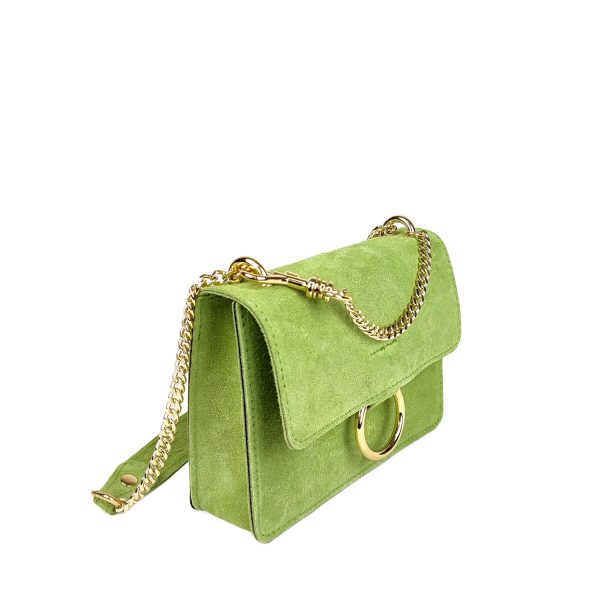 borsa a tracolla scamosciato verde