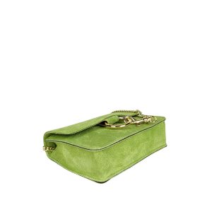 borsa a tracolla scamosciato verde