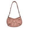 borsa a spalla pelle vintage rosa