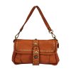 borsa a spalla in pelle color cuoio