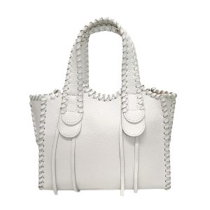 borsa a mano pelle bianco