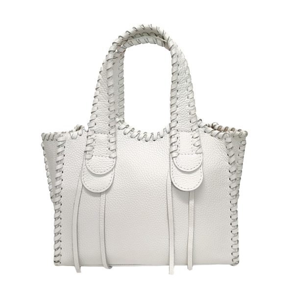 borsa a mano pelle bianco